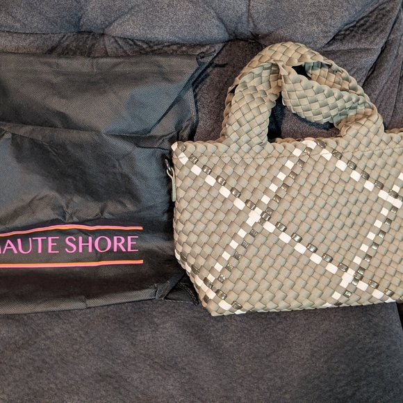 HAUTE SHORE Handbags - HAUTE SHORE Woven Sage Green Tote And Dust Bag